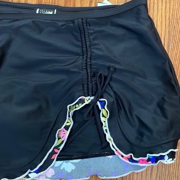 Island Escape Mariposa Ruffled Ruched Swimsuit Skirt size 10 NWT - Picture 5 of 10